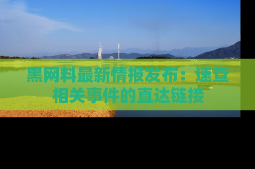 黑网料最新情报发布：速查相关事件的直达链接