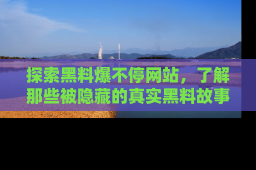 探索黑料爆不停网站，了解那些被隐藏的真实黑料故事