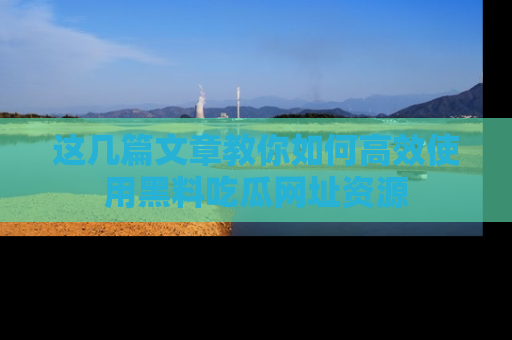 这几篇文章教你如何高效使用黑料吃瓜网址资源